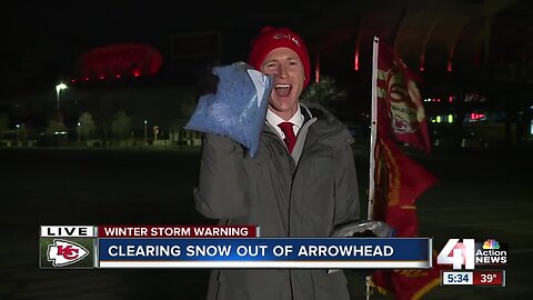 Clearing snow out of Arrowhead