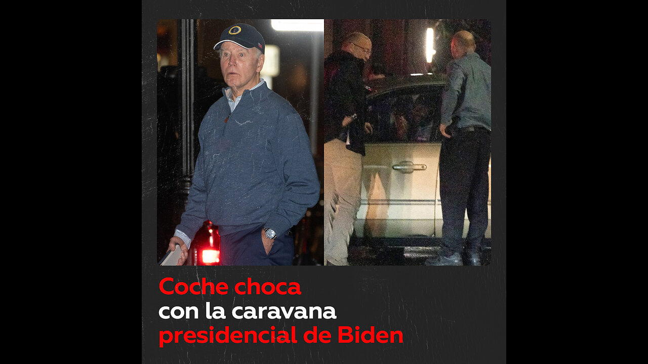 Un coche choca con un vehículo de la caravana de Biden
