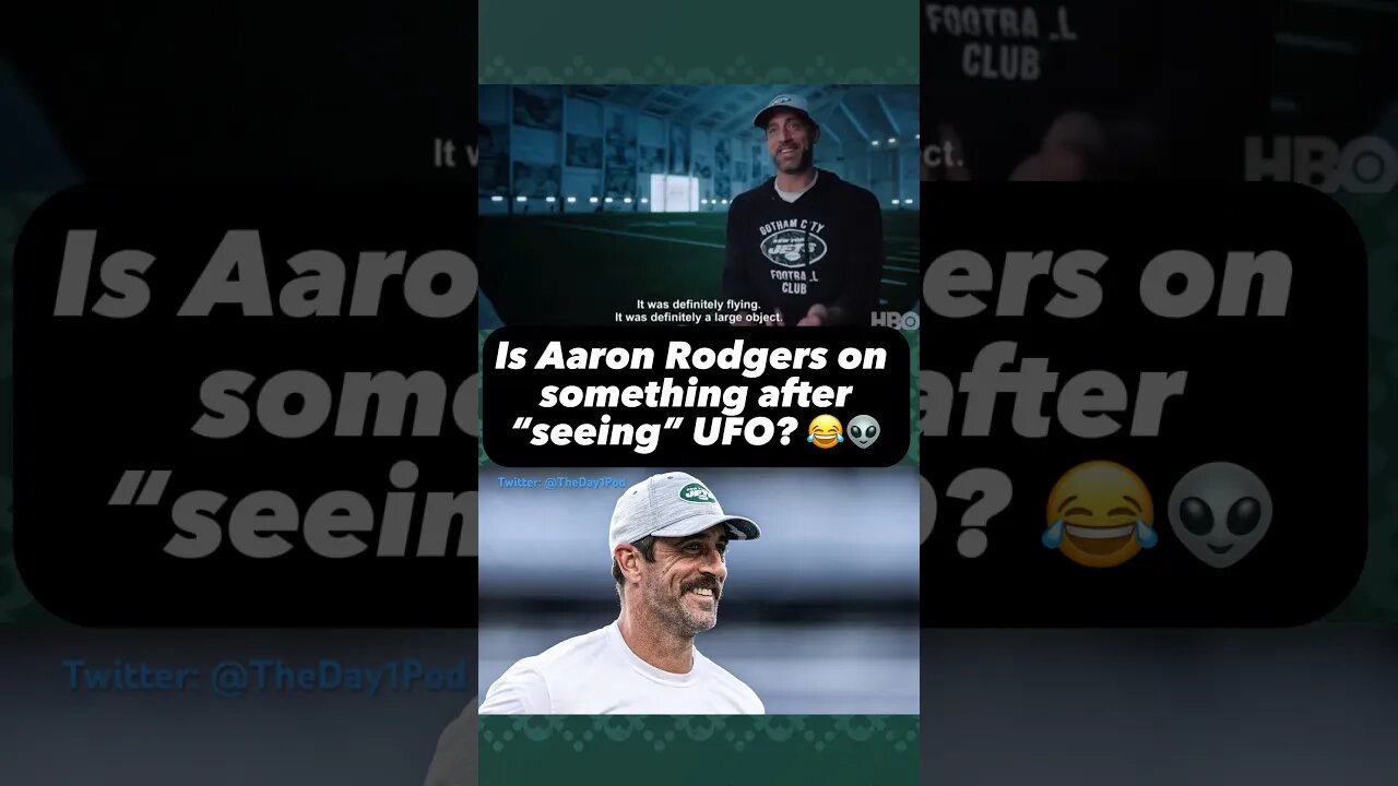 NY JETS AARON RODGERS GOING CRAZY AFTER SEEING UFO ON HARD KNOCKS 😂👽 #nfl #jetscamp #shorts