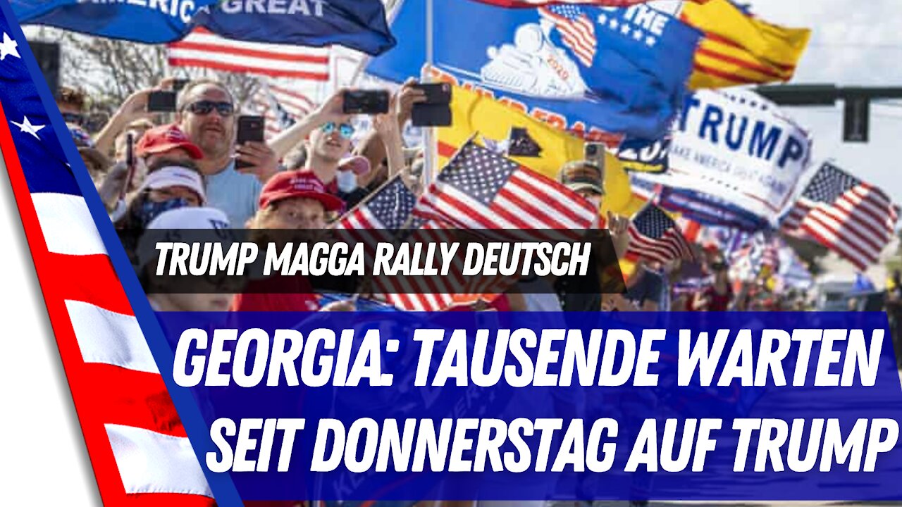 Tausende warten unter freiem HImmel auf Trump.