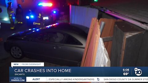 Car crashes into a home in Encanto