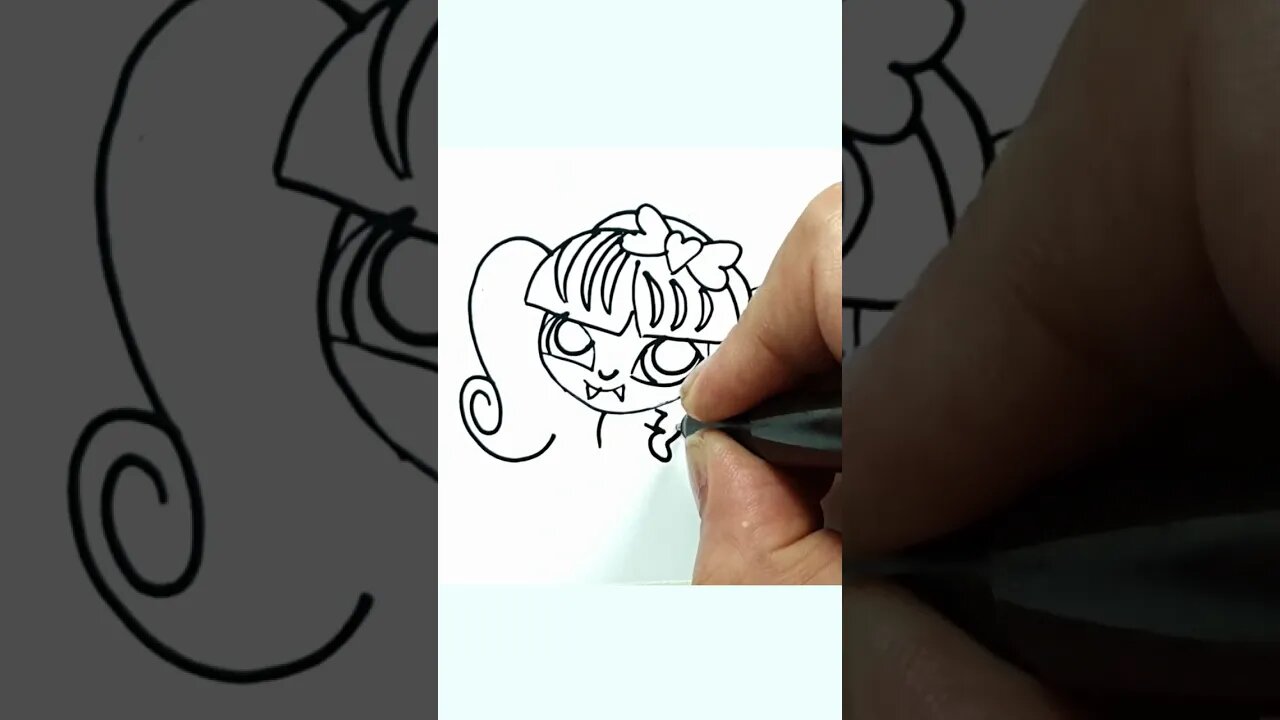 How to draw and paint Draculaura: how to draw your favorite character with ease #shorts