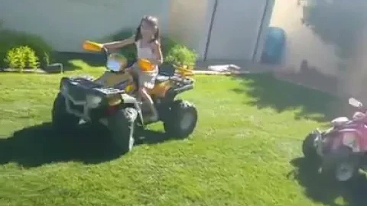 Kids ride around on toys 56