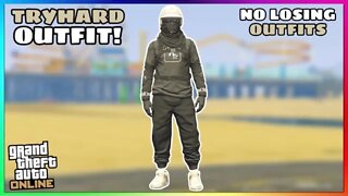 Easy Black Joggers Ripped Shirt Glitch Tryhard Modded Outfit (No Transfer) (GTA Online)