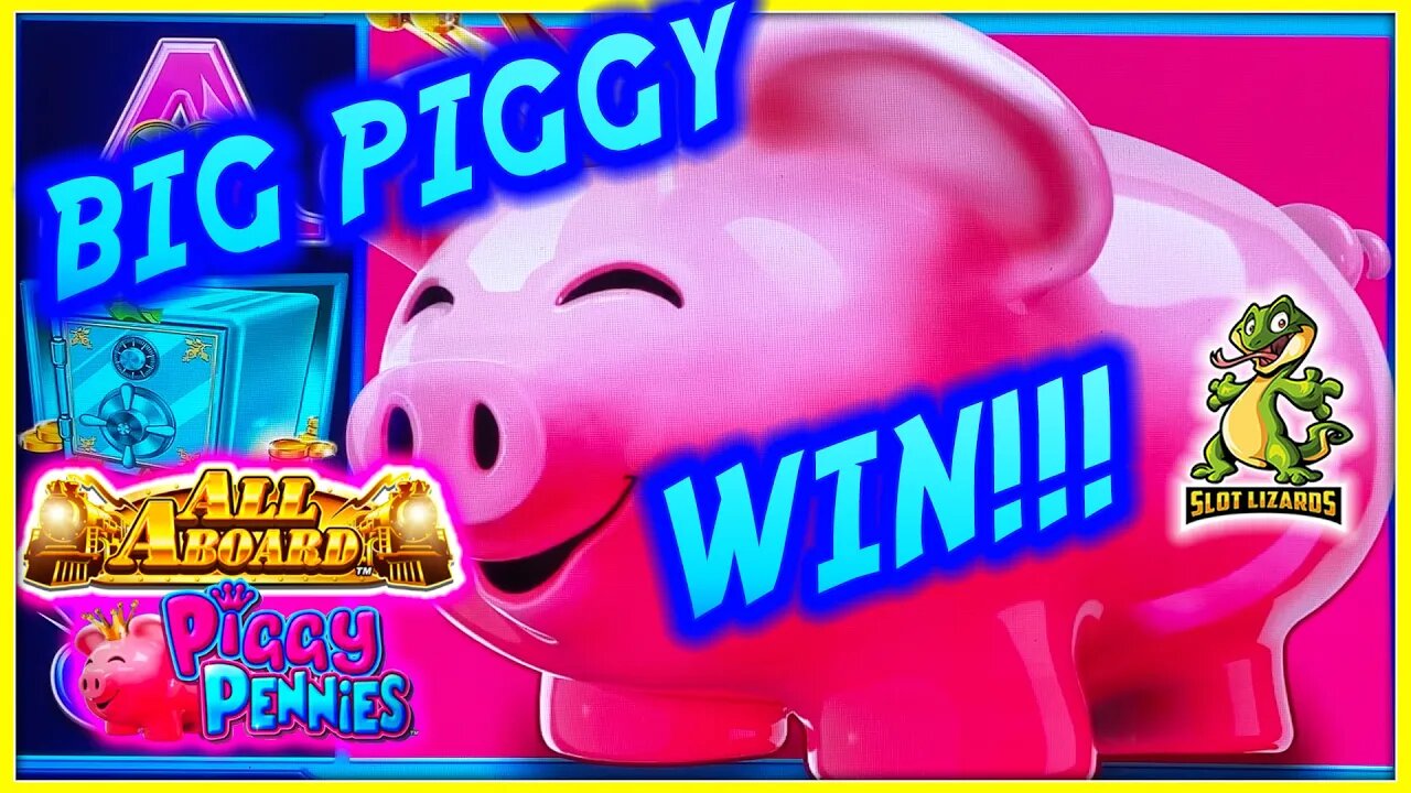 OMG! MEGA KING PIG WIN! All Aboard Piggy Pennies Slot WILD SESSION!