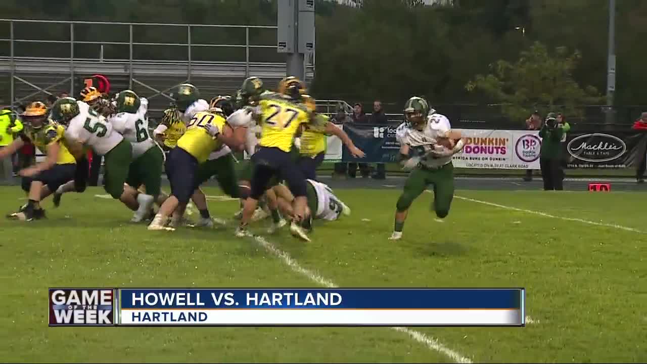 Hartland leads Howell in weather-suspended WXYZ Game of the Week