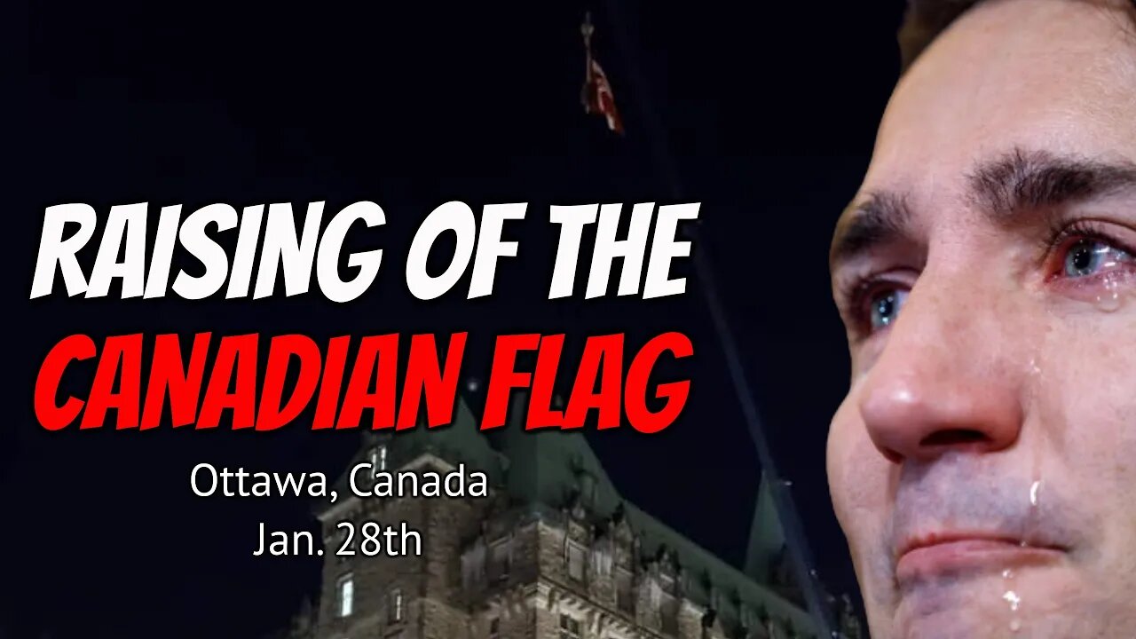 THE FLAG IS RAISED OVER OTTAWA at Truckers Convoy in Canada!