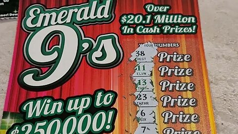 Winning NEW Scratch Off Lottery Ticket Emerald 9's from Kentucky!