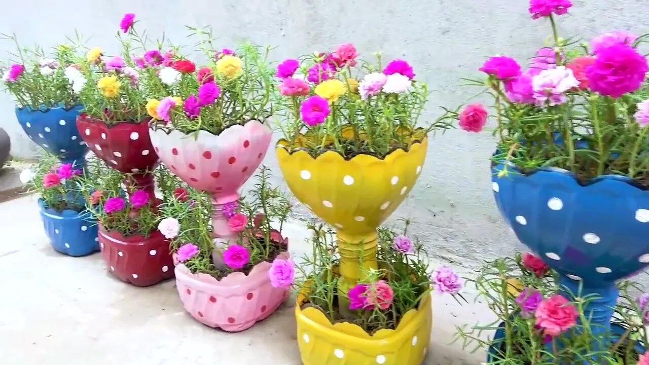 make beautiful two-tiered flower pots