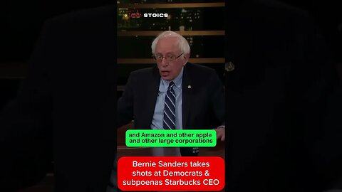 Bernie Sanders takes shots at the democrats & subpeonas Starbucks CEO on Bill Maher #redpill