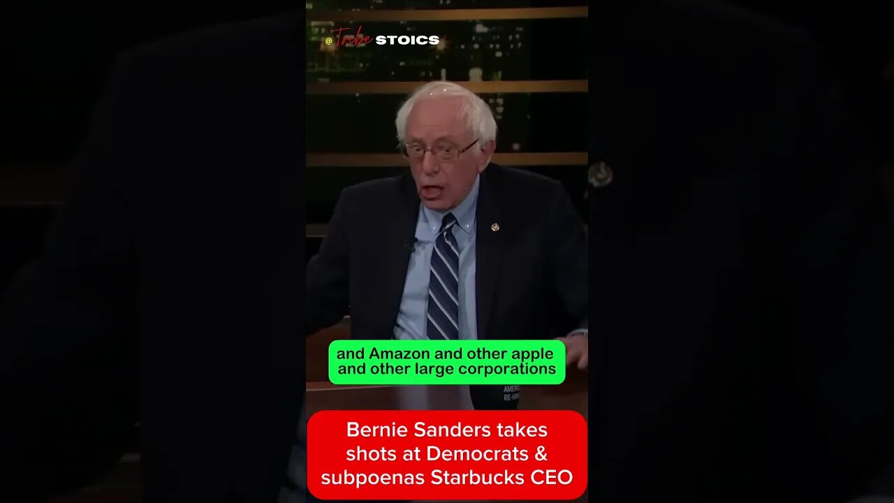 Bernie Sanders takes shots at the democrats & subpeonas Starbucks CEO on Bill Maher #redpill