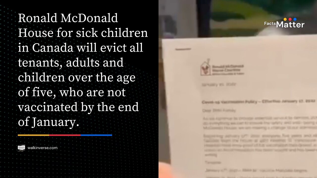 Ronald McDonald House: They Thrown Sick Children Into the Street If Not Injected