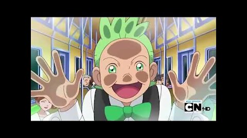 Pokemon Best Wishes: Cilan being embarassing on the train