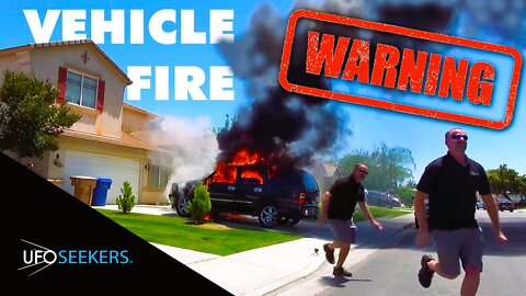 WARNING! Insane VEHICLE FIRE Caught on Camera in Bakersfield!