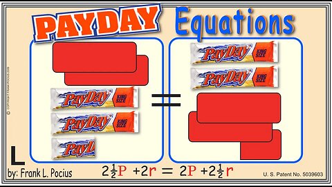 VISUAL PAYDAY 2.5P+2r=2P+2.5r EQUATION _ SOLVING BASIC EQUATIONS _ SOLVING BASIC WORD PROBLEMS