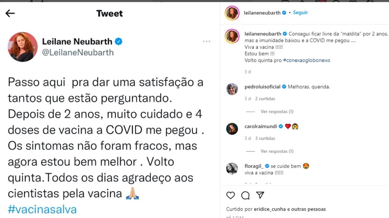 Leilane neubarth. Agradeço a vacina... OBRIGADO Sientistas!!!!