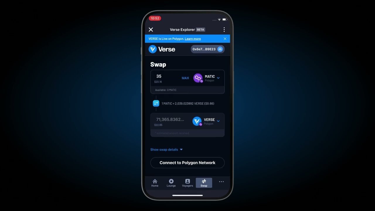 How to Swap Into VERSE on Polygon