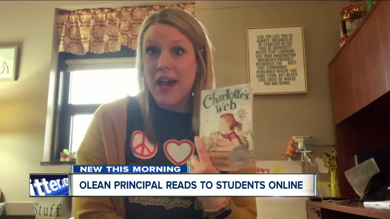 Olean principal reads "Charlotte's Web" to students online