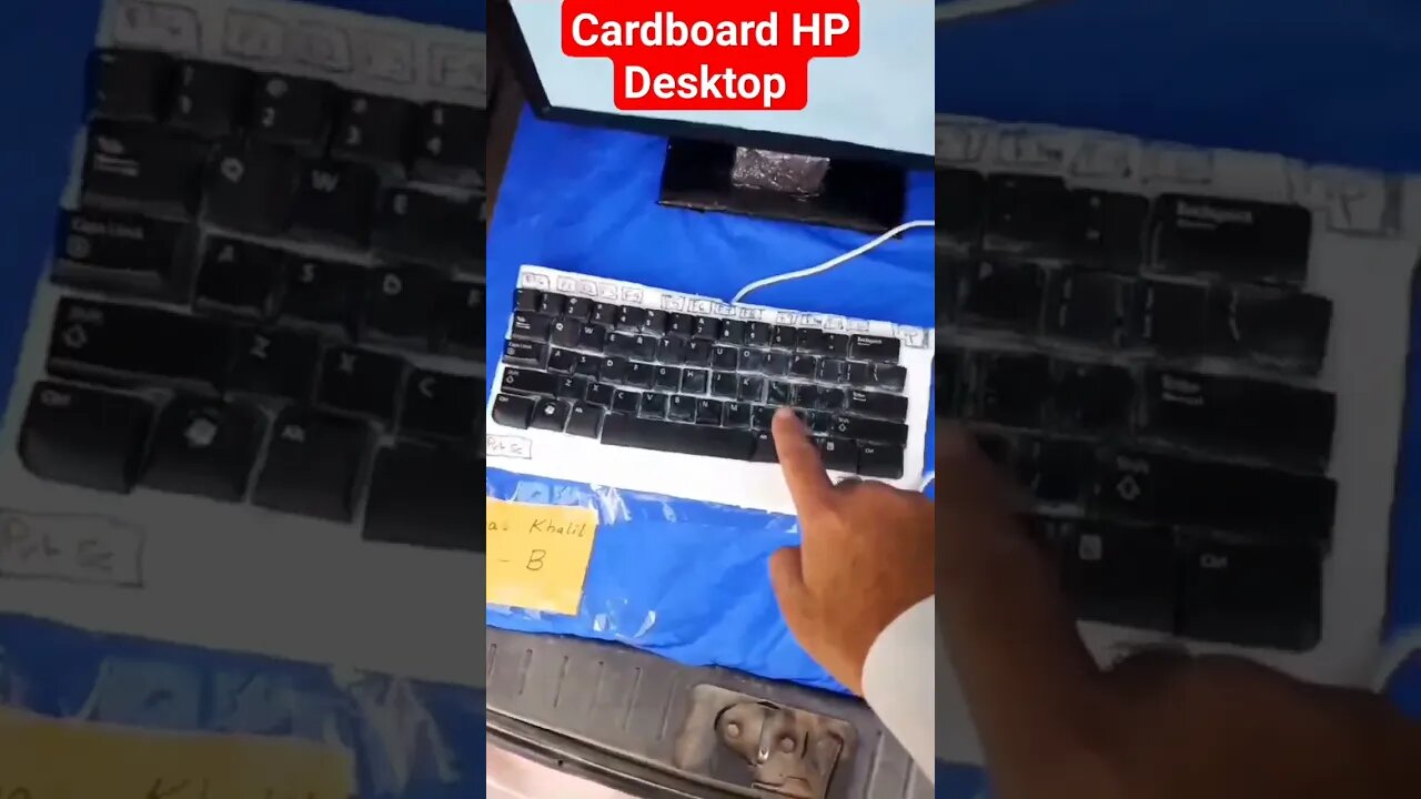 Showing Off My Cardboard HP Desktop #shorts #cardboard #cardboardcraft #desktop