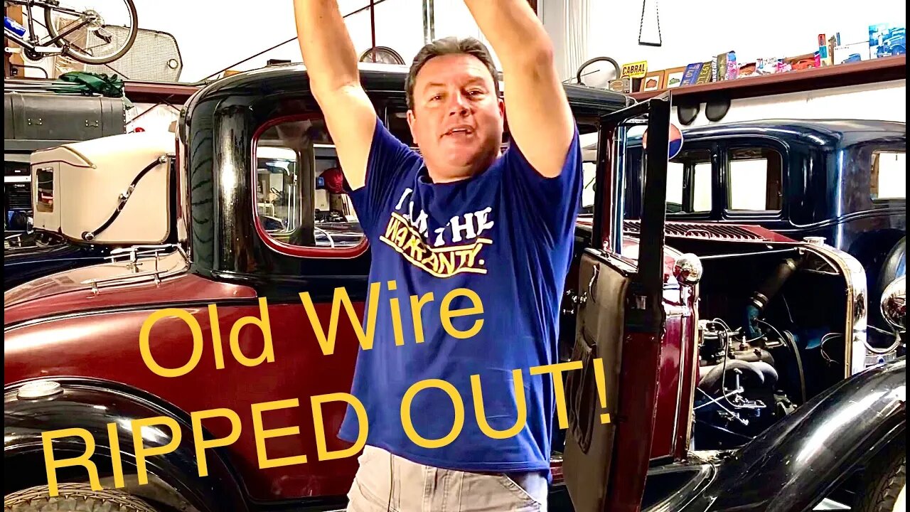 Operation Hooptie: Rip out old wiring, ready for NEW wiring harness- 1931 Ford Model A