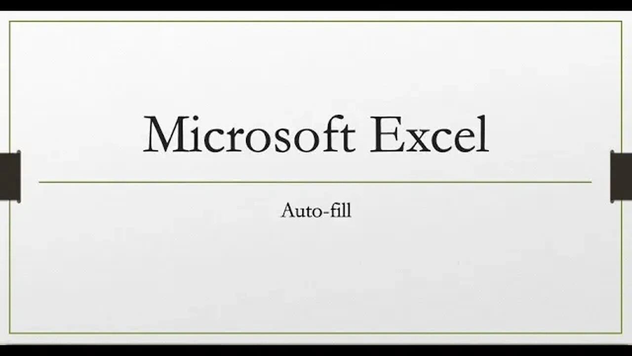 Microsoft Excel - Using Auto-fill