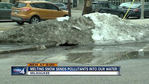 Higher levels of pollutants in waterways after snow melt