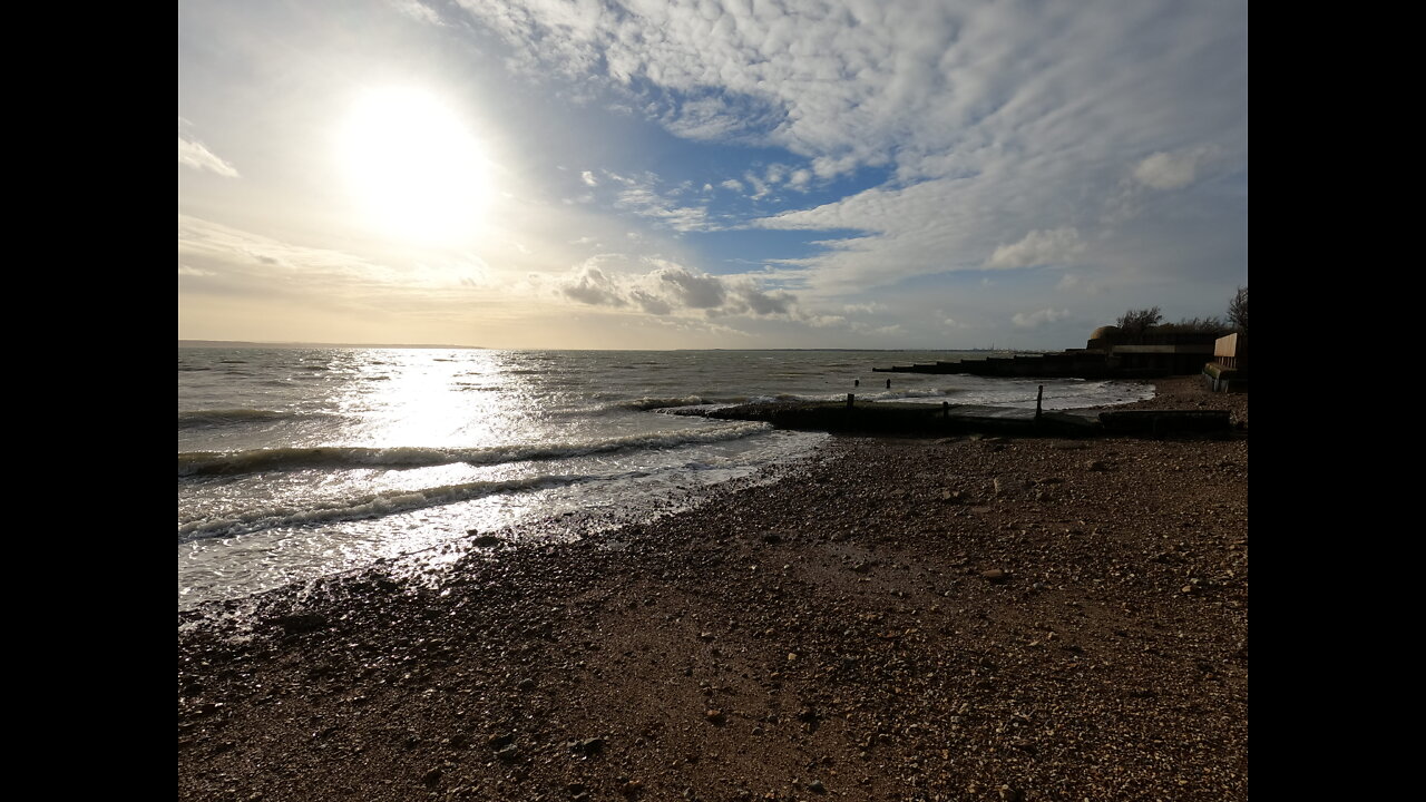 Making a brew on th beach. Overlooking the Isle of wight.