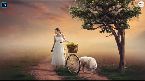 Girl With Cycle Fantasy Photo Manipulation