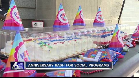 Anniversary bash for social programs