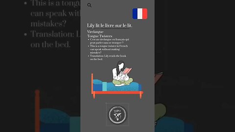 🇫🇷Tongue Twisters/Virelangue-Lily lit le livre sur le lit.