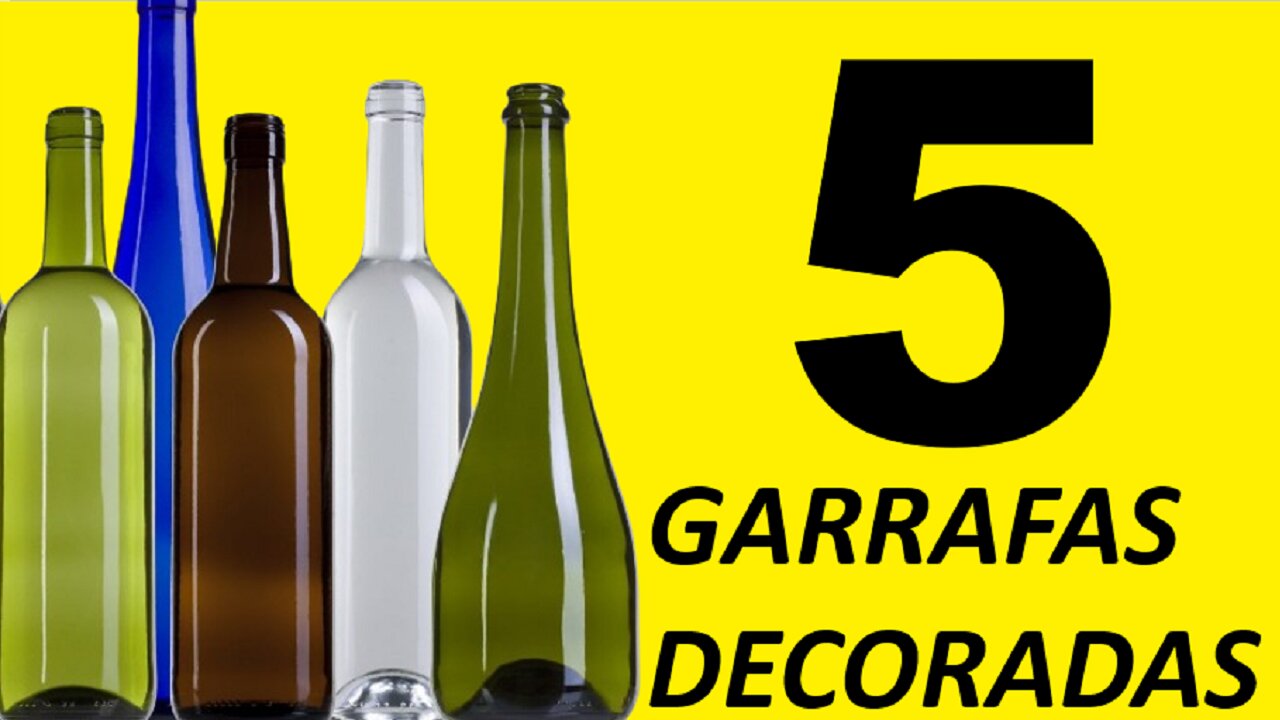 DIY - 5 IDEIAS CRIATIVAS DE DECORAÇÃO DE GARRAFAS DE VIDRO @lucibuzo