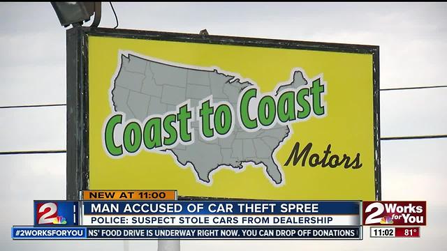 Man arrested after accused of car theft spree