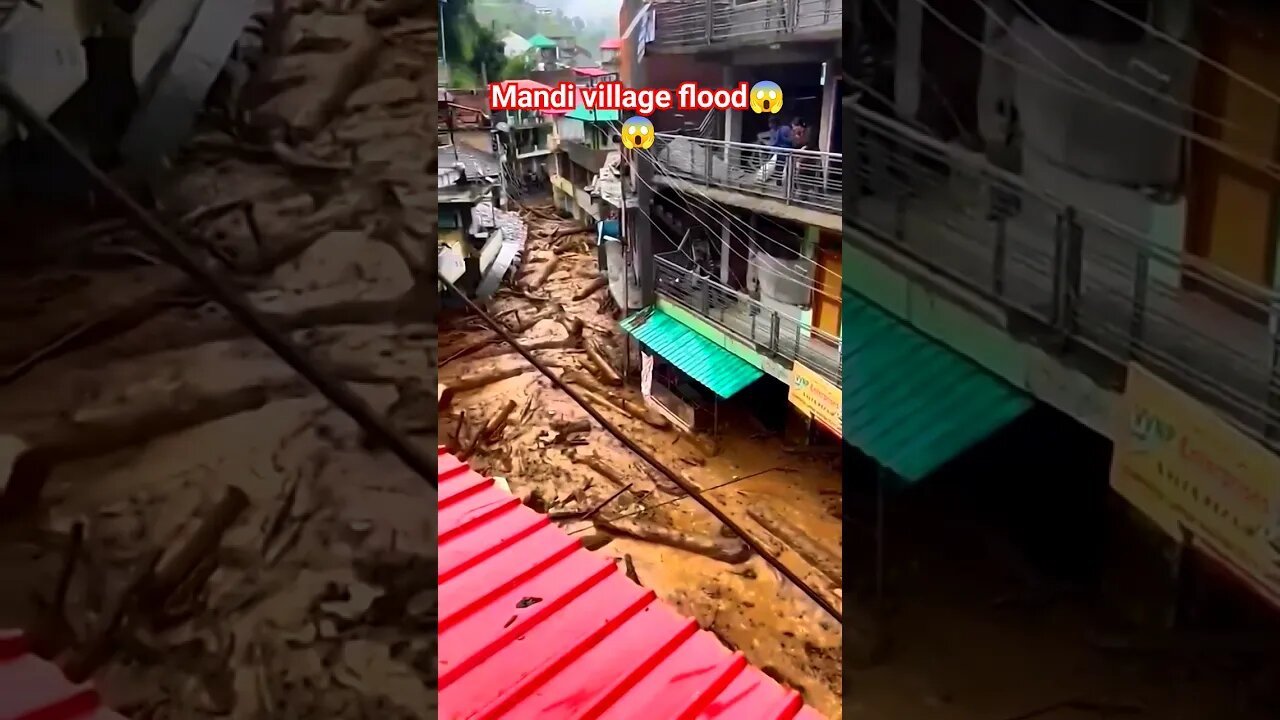 mandi Village flood #youtubeshorts #vlog #monsoon #monsoon2023 #flood #mandi #himachal #shortsviral