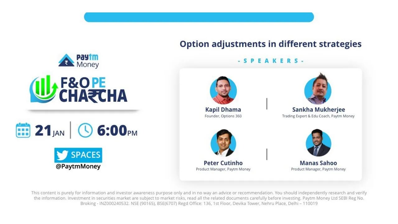 F&O PE CHARCHA - OPTION ADJUSTMENTS IN DIFFERENT STRATEGIES