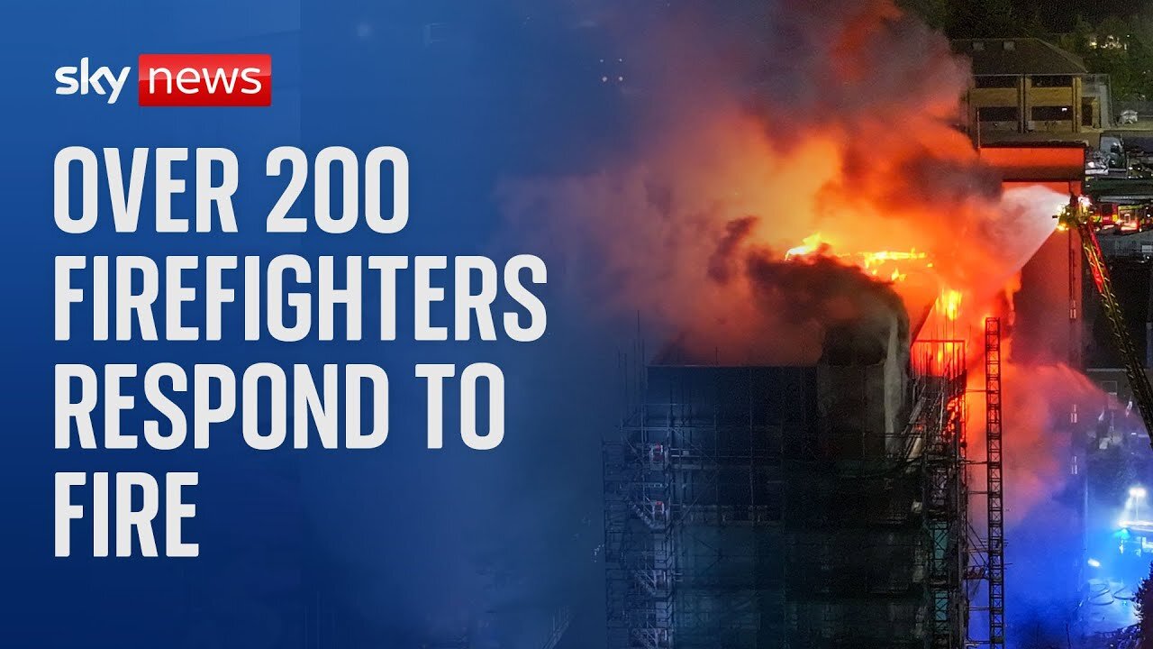 Firefighters respond after fire engulfs in tower block in Dagenham, east London