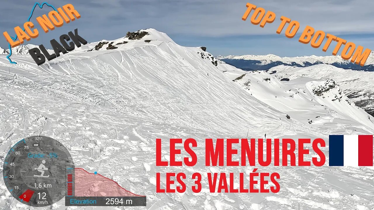 [4K] Skiing Les Menuires, Blacks Lac Noir & Rocher Noir Round Trip, Les3Vallées France, GoPro HERO11