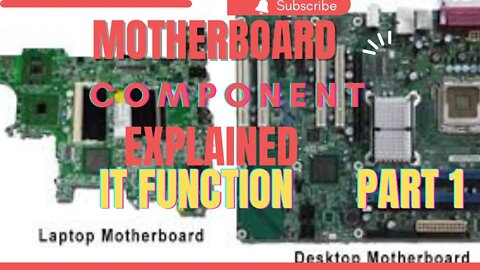 Basic motherboard components explained AND it functions