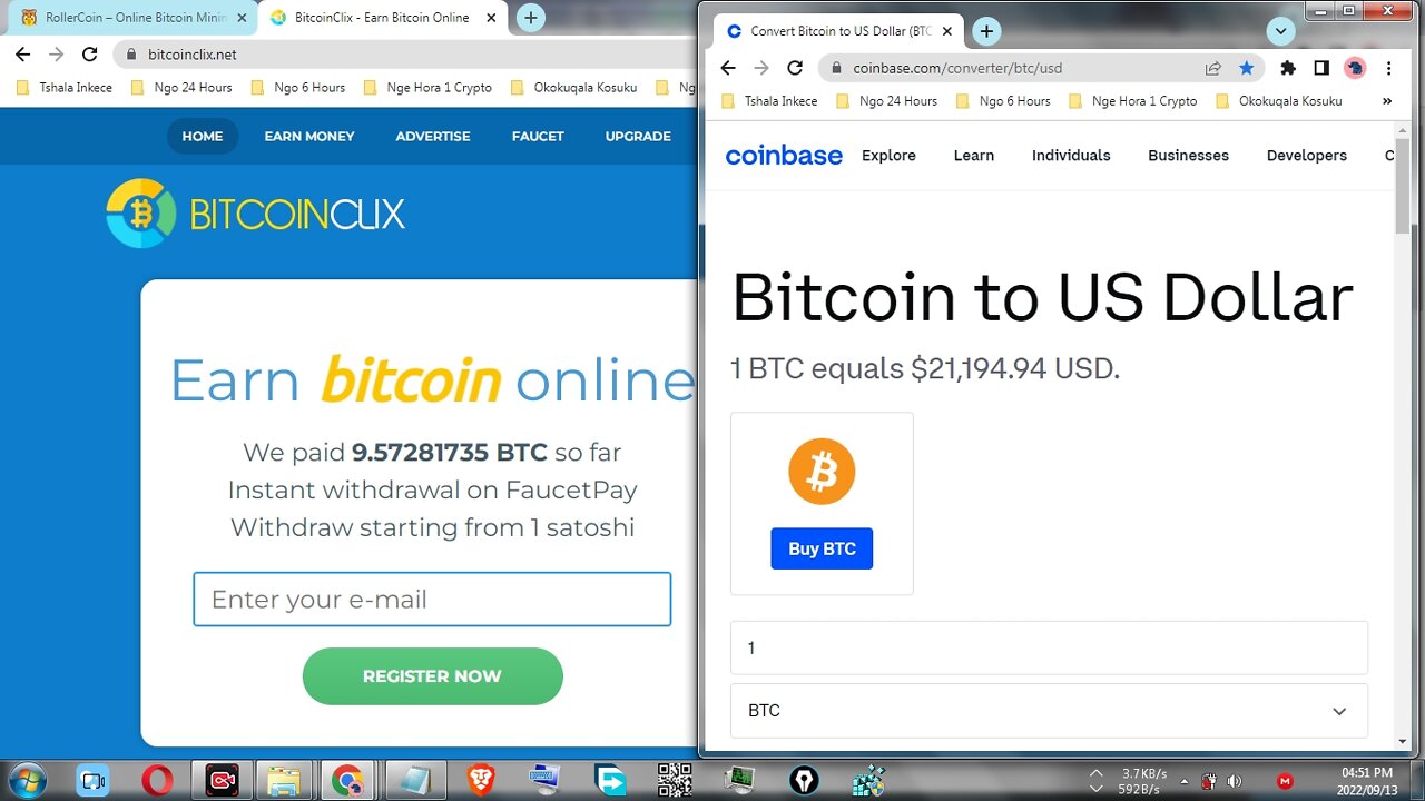 Make Free Money By Viewing Paid To Click Adverts At BITCOINCLIX And Instant Withdraw At Coinbase