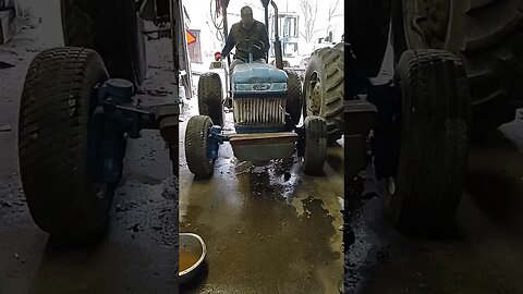 Taking the little tractor out of the shop