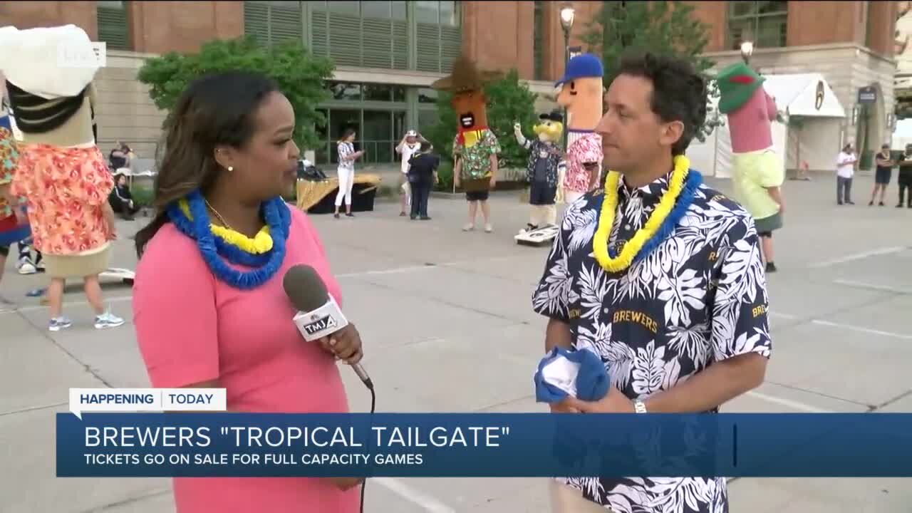 Brewers fans tailgate for tickets