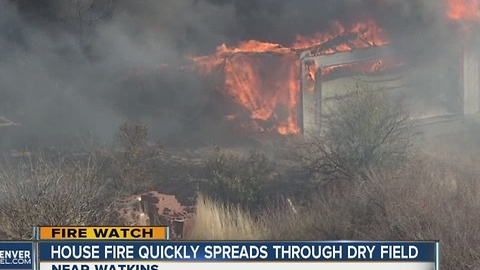 Buildings burn in small grass fire near Watkins