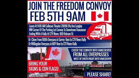 Stand United “The Media Is The Virus” Convoy, Vancouver BC, February 5, 2022