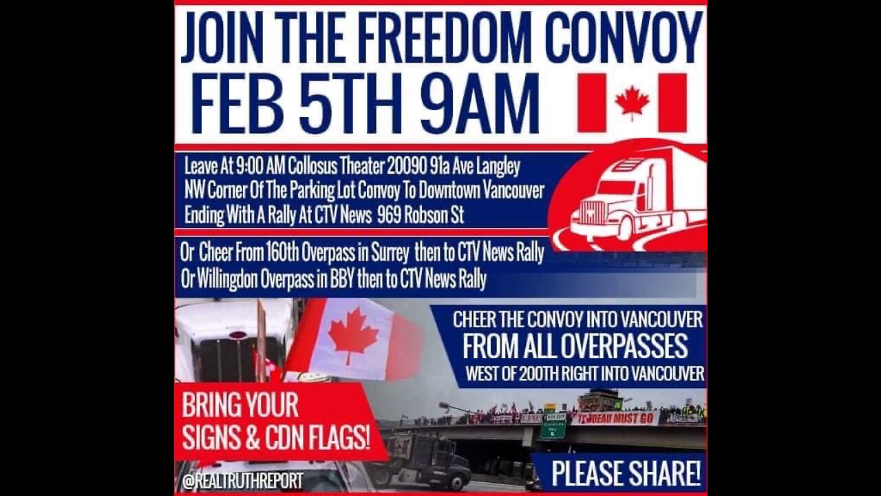 Stand United “The Media Is The Virus” Convoy, Vancouver BC, February 5, 2022