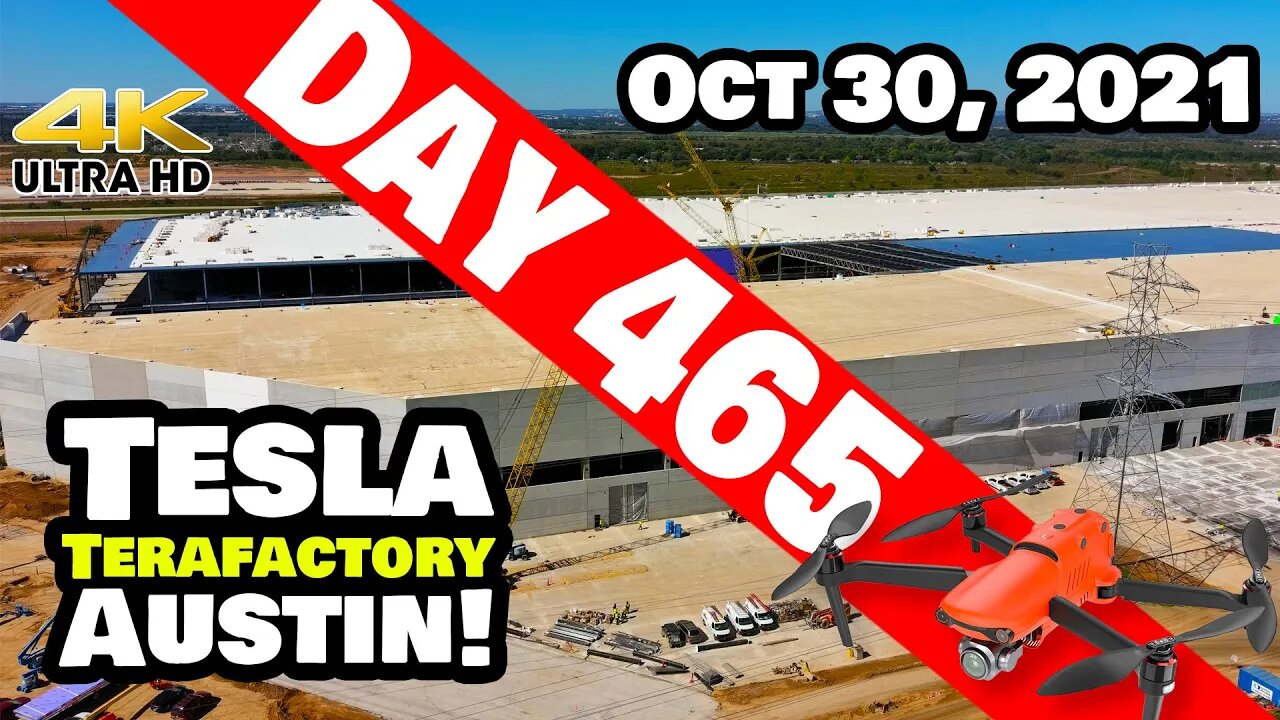 Tesla Gigafactory Austin 4K Day 465 - 10/30/21 - Tesla TX - WINDOWS IN STAMPING BLDG AT GIGA TEXAS!