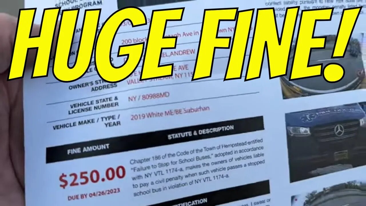 Happy Friday - HUGE School Bus Fine Received in Mail