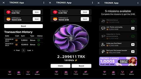 TRONIX App | Mine TRX And Shiba Inu On Telegram | Powered By TRON Blockchain