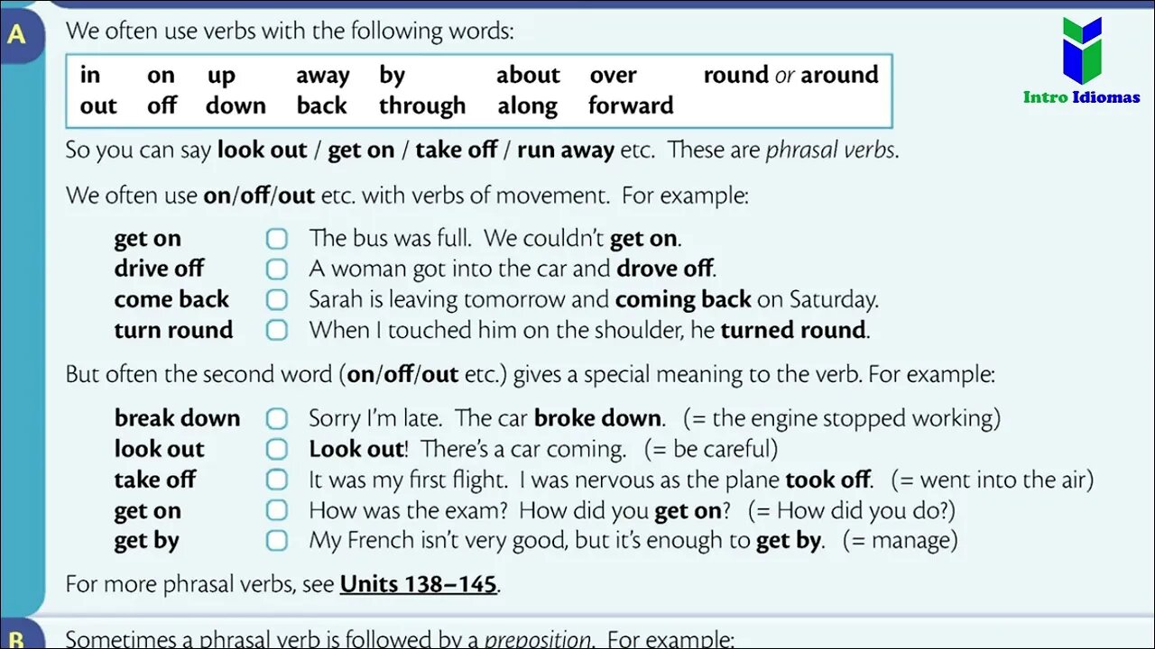 137 - Phrasal verbs - General points - ENGLISH GRAMMAR IN USE - Intermediate