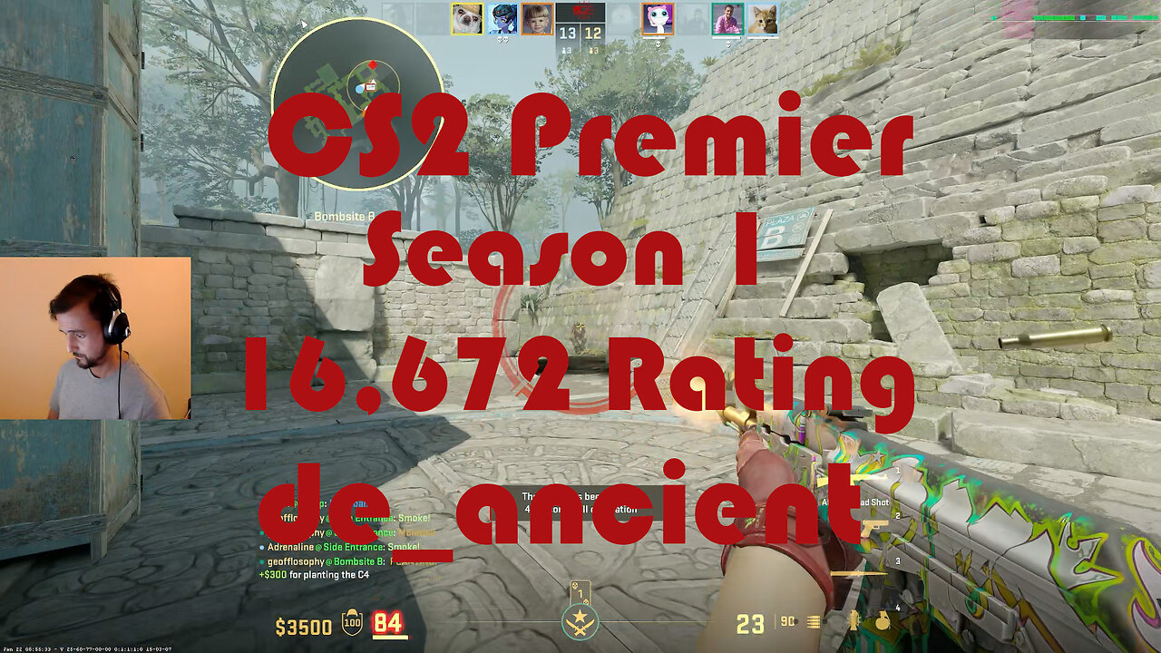 CS2 Premier Matchmaking - Season 1 - 16,672 Rating - de_ancient