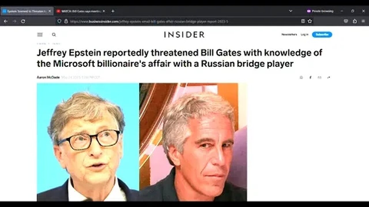 CONFIRMED: Jeffrey Epstein Blackmailed Bill Gates