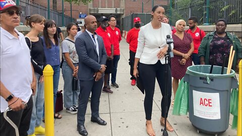 The Community Cleaning Announcement Press Conference outside Broadway Junction hosted by Sandy Nurse